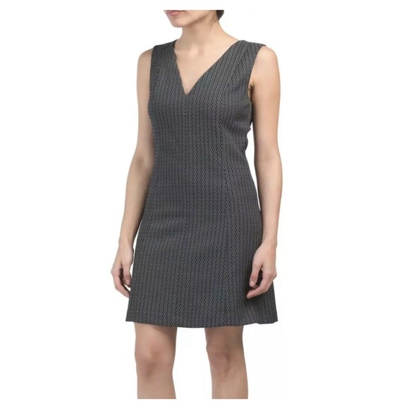 Theory Easy V Shadow Jacquard Shift Dress 10 NWT - Picture 2 of 5